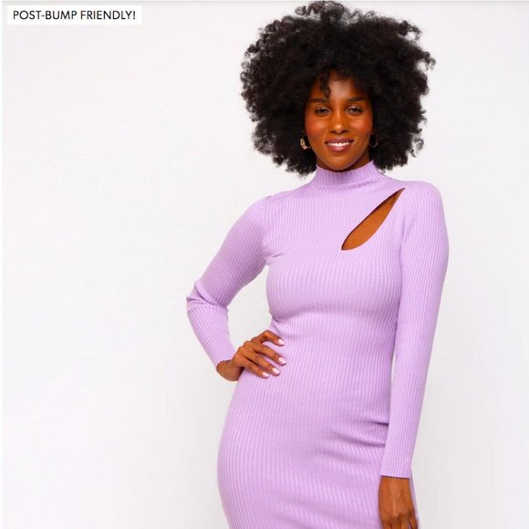 NEW!Lavander Cutout Fitted Maternity Knit Dress - Picture 1 of 11
